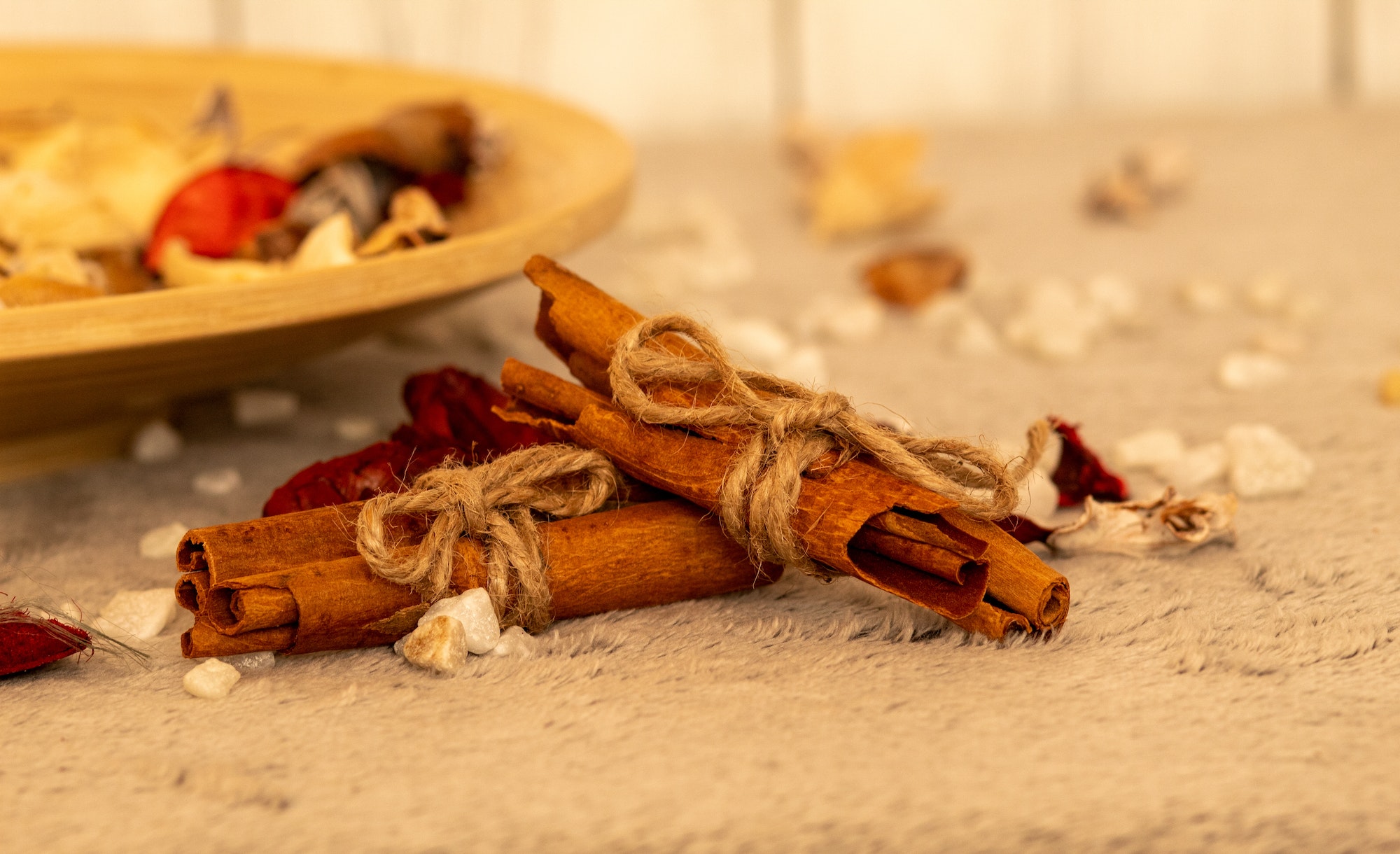 Fragrant sticks and dried flowers for aromatherapy